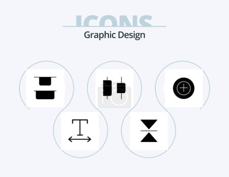 Ilustración de Design Glyph Icon Pack 5 Icon Design. . center. . more - Imagen libre de derechos