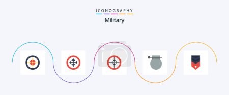 Téléchargez les illustrations : Military Flat 5 Icon Pack Including . war. tag. rank - en licence libre de droit
