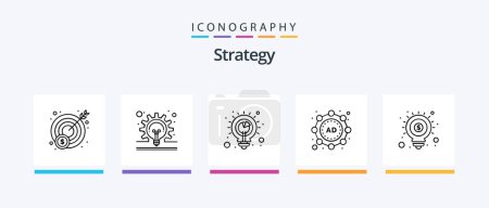 Illustration for Strategy Line 5 Icon Pack Including success. finish. strategy. money. dollar. Creative Icons Design - Royalty Free Image