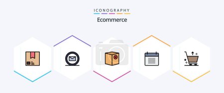 Illustration for Ecommerce 25 FilledLine icon pack including schedule. date. box. calendar. shipping - Royalty Free Image
