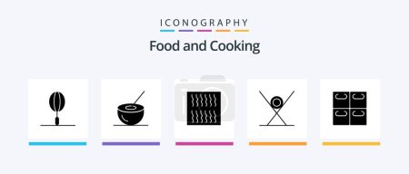 Téléchargez les illustrations : Food Glyph 5 Icon Pack Including rolls. kitchen. food. food. drink. Creative Icons Design - en licence libre de droit