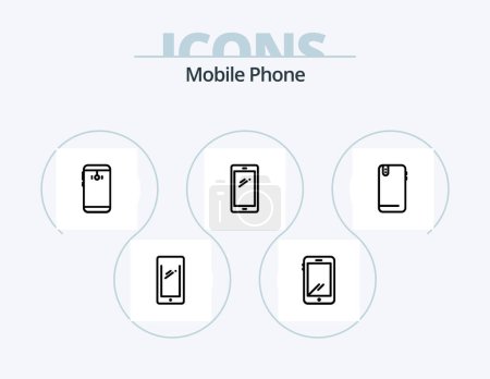 Illustration for Mobile Phone Line Icon Pack 5 Icon Design. . camera. - Royalty Free Image
