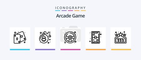 Téléchargez les illustrations : Arcade Line 5 Icon Pack Including play. breaker. coin. brick. game. Creative Icons Design - en licence libre de droit