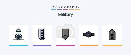 Illustration for Military Line Filled 5 Icon Pack Including medal. decoration. military. badge. military. Creative Icons Design - Royalty Free Image