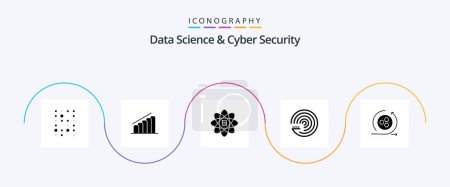 Illustration for Data Science And Cyber Security Glyph 5 Icon Pack Including api. scince. data. forecasting model. forecasting - Royalty Free Image