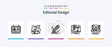 Ilustración de Editorial Design Line 5 Icon Pack Including eraser. paint. corporate. draw. creative. Creative Icons Design - Imagen libre de derechos