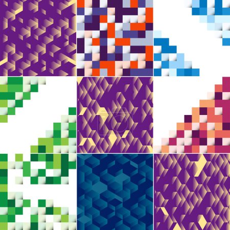 Téléchargez les illustrations : Vector background with an illustration of abstract texture featuring squares suitable for use as a pattern design for banners. posters. flyers. cards. postcards. covers. and brochures - en licence libre de droit