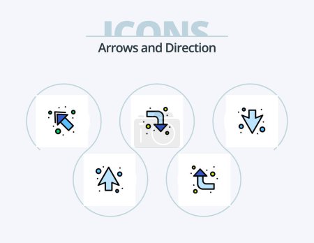 Téléchargez les illustrations : Arrow Line Filled Icon Pack 5 Icon Design. . . right. full. arrow - en licence libre de droit