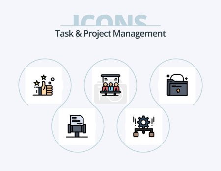 Illustration for Task And Project Management Line Filled Icon Pack 5 Icon Design. . mailbox . mail . - Royalty Free Image