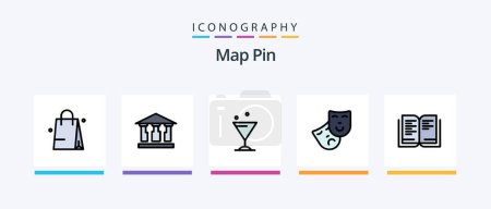Ilustración de Map Pin Line Filled 5 Icon Pack Including . photo. open. message. Creative Icons Design - Imagen libre de derechos