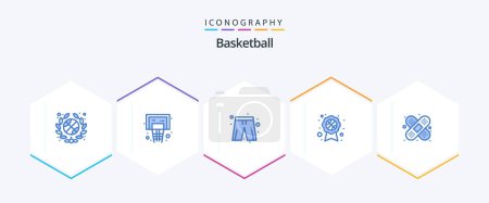 Illustration for Basketball 25 Blue icon pack including . bandage. clothes. aid. badge - Royalty Free Image