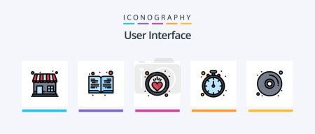 Ilustración de User Interface Line Filled 5 Icon Pack Including . disk. people. cd. blog. Creative Icons Design - Imagen libre de derechos