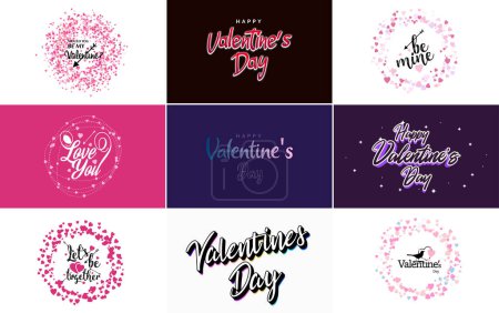 Ilustración de Be My Valentine lettering with a heart design. suitable for use in Valentine's Day cards and invitations - Imagen libre de derechos