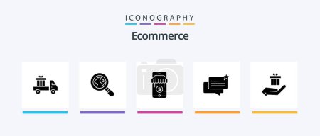 Illustration for Ecommerce Glyph 5 Icon Pack Including ecommerce. hand. shop. gift. online. Creative Icons Design - Royalty Free Image