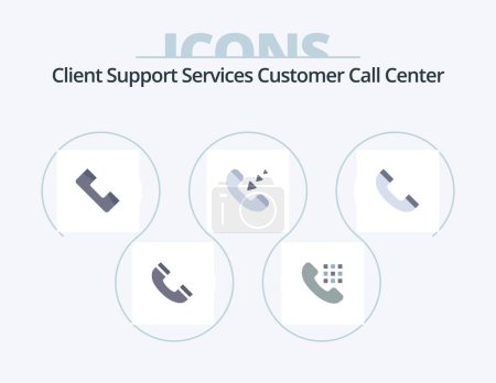 Illustration for Call Flat Icon Pack 5 Icon Design. phone. phone. call. incoming. call - Royalty Free Image