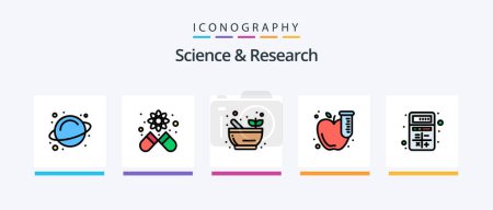 Ilustración de Science Line Filled 5 Icon Pack Including science. interaction. flask. calculator. app. Creative Icons Design - Imagen libre de derechos