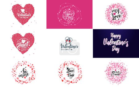 Ilustración de Pink October logo with hearts and calligraphy lettering isolated on white - Imagen libre de derechos