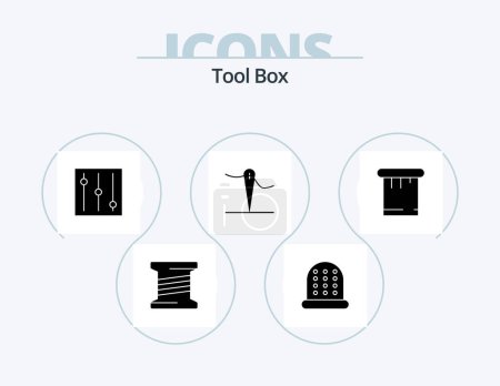Ilustración de Tools Glyph Icon Pack 5 Icon Design. . sew. - Imagen libre de derechos