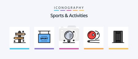 Téléchargez les illustrations : Sports and Activities Line Filled 5 Icon Pack Including game. athletics. sports. athlete. sports. Creative Icons Design - en licence libre de droit