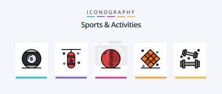 Téléchargez les illustrations : Sports and Activities Line Filled 5 Icon Pack Including game. ball. play. recreation. game. Creative Icons Design - en licence libre de droit