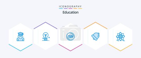 Illustration for Education 25 Blue icon pack including . nuclear. education. education. education - Royalty Free Image
