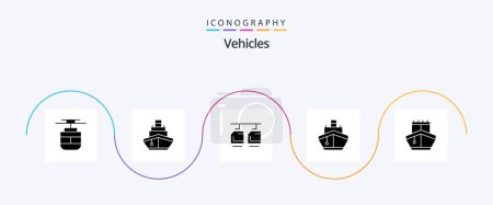 Photo for Vehicles Glyph 5 Icon Pack Including vehicles. transport. vehicles. ship. vehicles - Royalty Free Image
