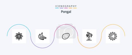 Ilustración de Pongal Line 5 Icon Pack Including srilanka. indian. fruit. india. culture - Imagen libre de derechos