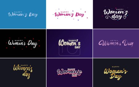 Téléchargez les photos : International Women's Day vector hand written typography background - en image libre de droit