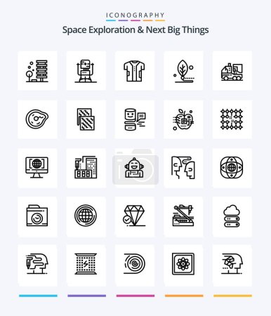 Illustration for Creative Space Exploration And Next Big Things 25 OutLine icon pack  Such As digital. artificial. machine. fabric. digital - Royalty Free Image