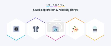Illustration for Space Exploration And Next Big Things 25 Flat icon pack including electronic. biology. electronic. artificial. big think - Royalty Free Image