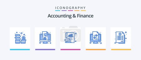 Téléchargez les illustrations : Accounting And Finance Blue 5 Icon Pack Including contract. transfer. bar. transaction. banking. Creative Icons Design - en licence libre de droit