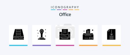 Illustration for Office Glyph 5 Icon Pack Including . page. fax. office. office. Creative Icons Design - Royalty Free Image