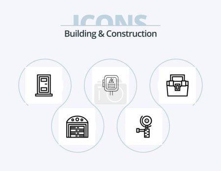 Ilustración de Building And Construction Line Icon Pack 5 Icon Design. . . building. construction. buildings - Imagen libre de derechos