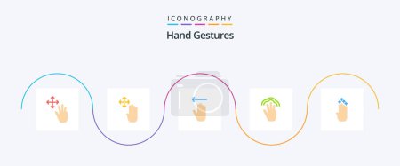 Ilustración de Hand Gestures Flat 5 Icon Pack Including finger. interface. hand. hand. fingers - Imagen libre de derechos
