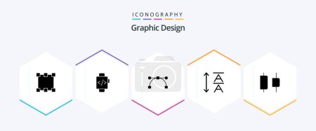 Téléchargez les illustrations : Design 25 Glyph icon pack including . point. . distribute - en licence libre de droit
