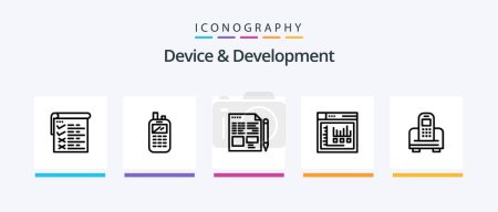 Illustration for Device And Development Line 5 Icon Pack Including testing. phone. electric. service. lmobile. Creative Icons Design - Royalty Free Image