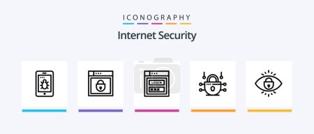 Illustration for Internet Security Line 5 Icon Pack Including protection. internet. computer. bug. gear. Creative Icons Design - Royalty Free Image