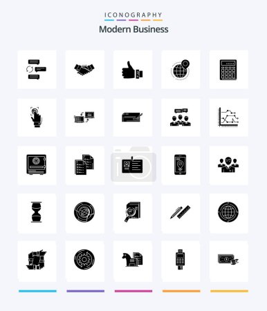 Illustration for Creative Modern Business 25 Glyph Solid Black icon pack  Such As thumbs. hand. business. finger. like - Royalty Free Image