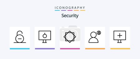 Ilustración de Security Line 5 Icon Pack Including safety. lock. money. video. spy. Creative Icons Design - Imagen libre de derechos