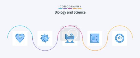 Illustration for Biology Blue 5 Icon Pack Including . chemistry. hospital. biology. xray - Royalty Free Image