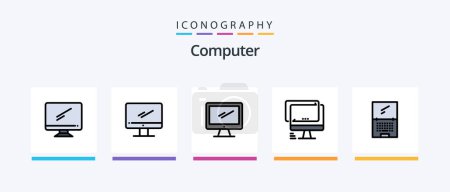 Illustration for Computer Line Filled 5 Icon Pack Including . pc. device. imac. monitor. Creative Icons Design - Royalty Free Image