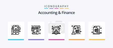 Ilustración de Accounting And Finance Line 5 Icon Pack Including profit. coins. chart. revenue. income. Creative Icons Design - Imagen libre de derechos