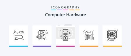 Ilustración de Computer Hardware Line 5 Icon Pack Including . pc. extension. hardware. micro. Creative Icons Design - Imagen libre de derechos