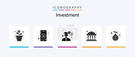 Ilustración de Investment Glyph 5 Icon Pack Including . money. office. hand. investment. Creative Icons Design - Imagen libre de derechos