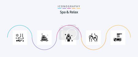 Illustration for Spa And Relax Glyph 5 Icon Pack Including spa. robe . massage . hotel . - Royalty Free Image