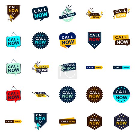 Illustration for Don't hesitate 25 Eye catching Typographic Banners for calling - Royalty Free Image