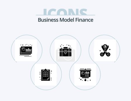 Ilustración de Finance Glyph Icon Pack 5 Icon Design. private. equity. presentation. business. financier - Imagen libre de derechos