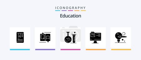 Illustration for Education Glyph 5 Icon Pack Including education. bulb. flask. online. file. Creative Icons Design - Royalty Free Image