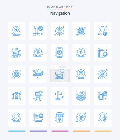 Illustration for Creative Navigation 25 Blue icon pack  Such As location. navigation. navigation. direction. target - Royalty Free Image