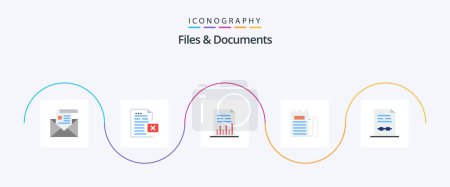 Illustration for Files And Documents Flat 5 Icon Pack Including invoice. checkout. file. graph. document - Royalty Free Image